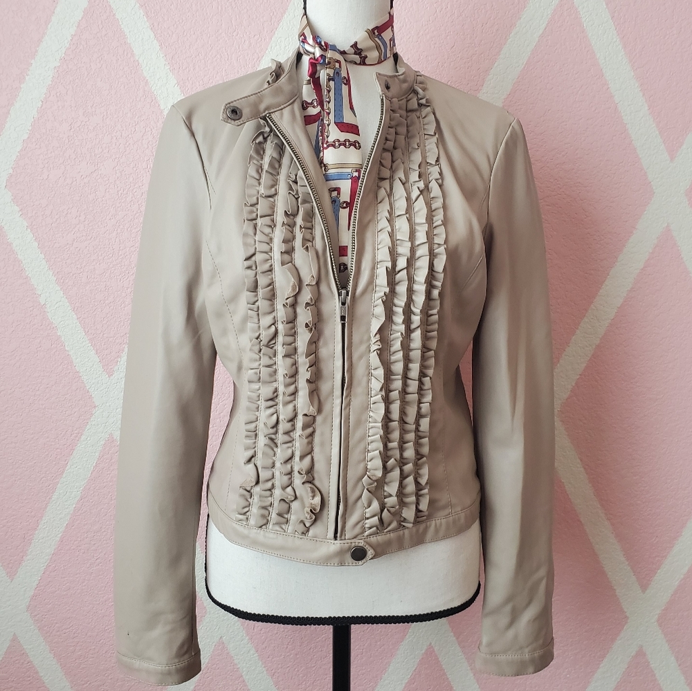 NEW YORK & COMPANY FAUX LEATHER JACKET